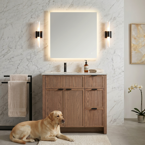 36" Rosseau Collection Bathroom Vanity White Oak Wood
