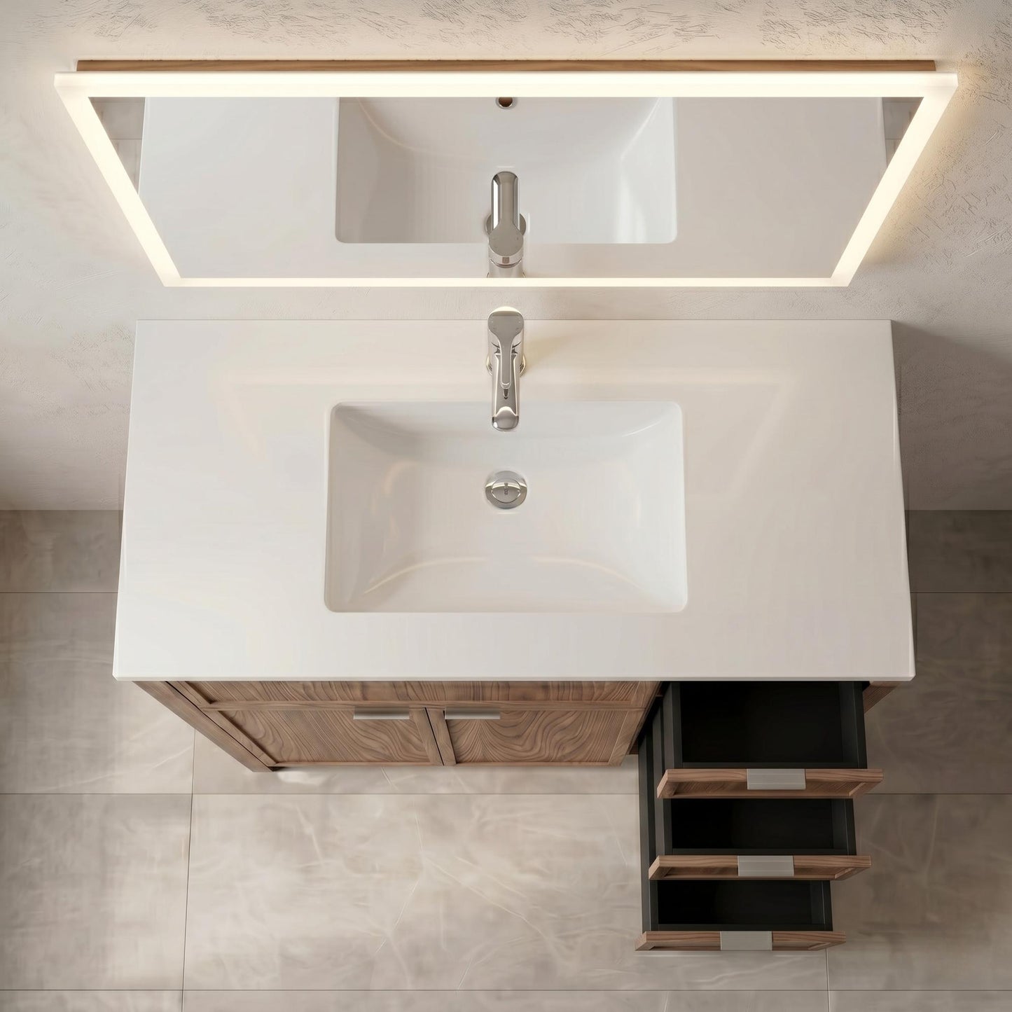 The Rosseau 36" White Oak Wood Bathroom Vanity