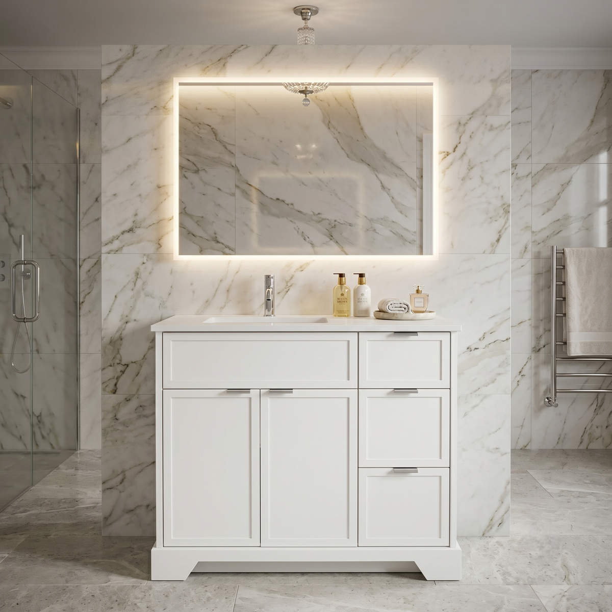 Joseph in White Collection with Silver Hardware