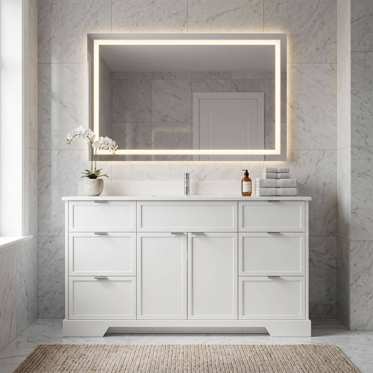 Joseph in White Collection with Silver Hardware