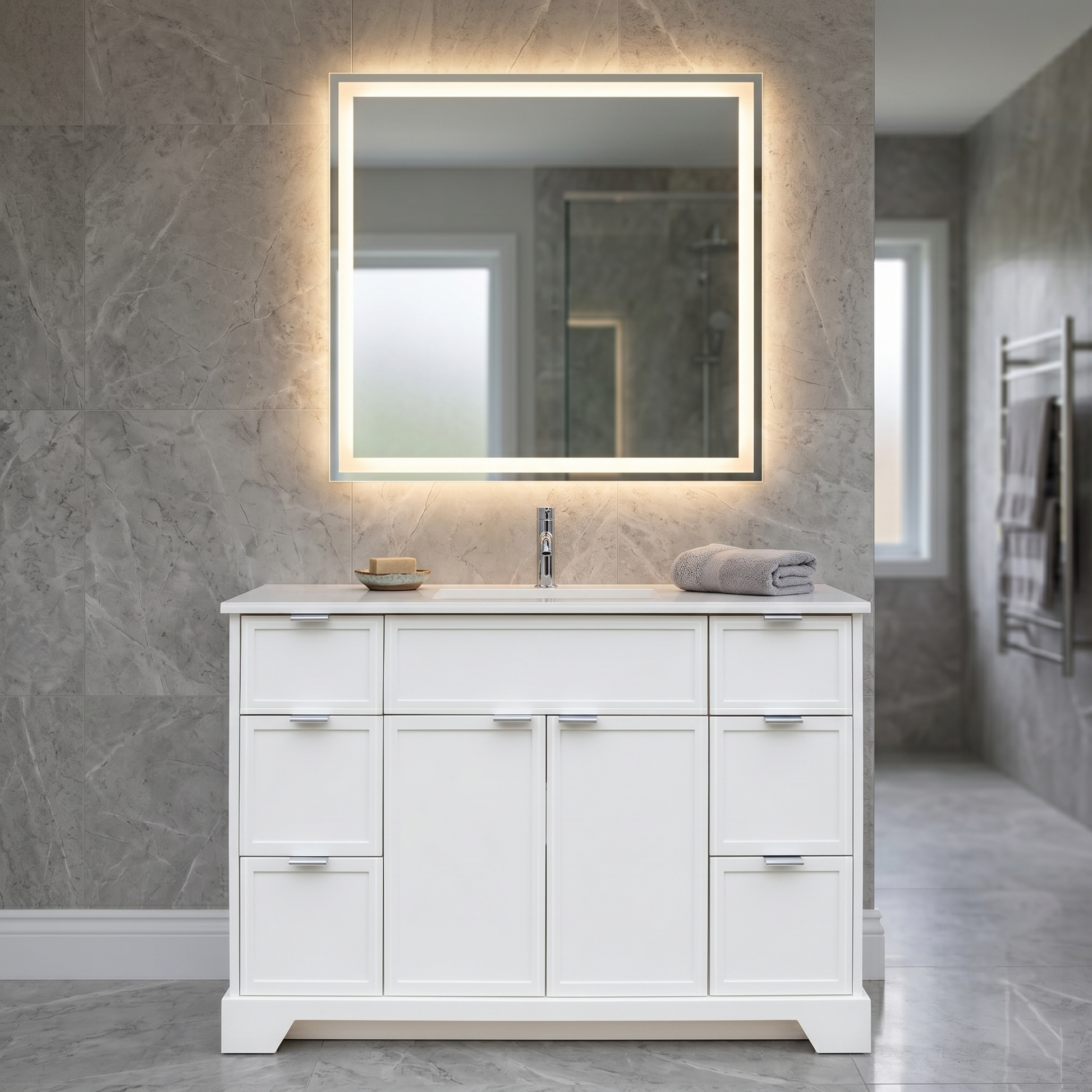 Joseph in White Collection with Silver Hardware