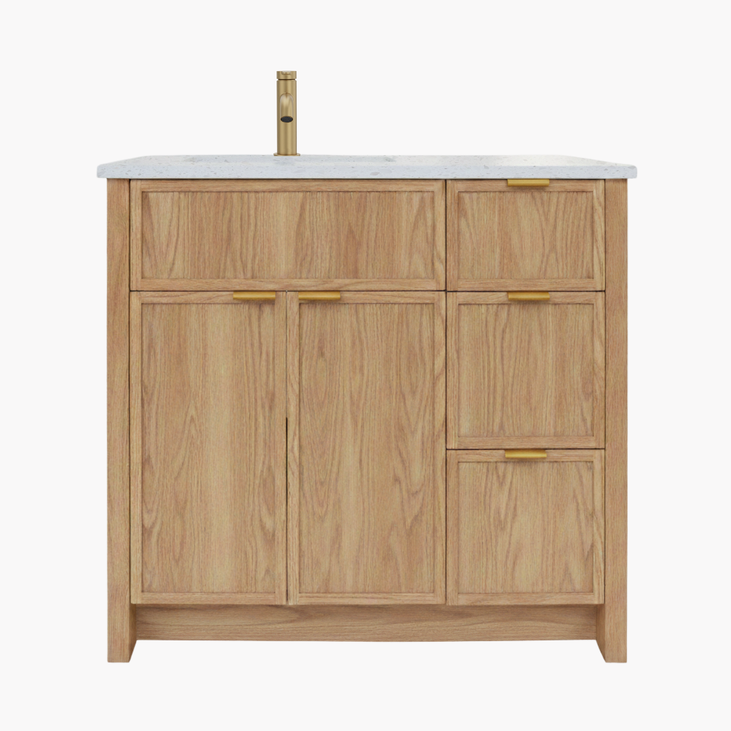 The Rosseau 36" White Oak Wood Bathroom Vanity